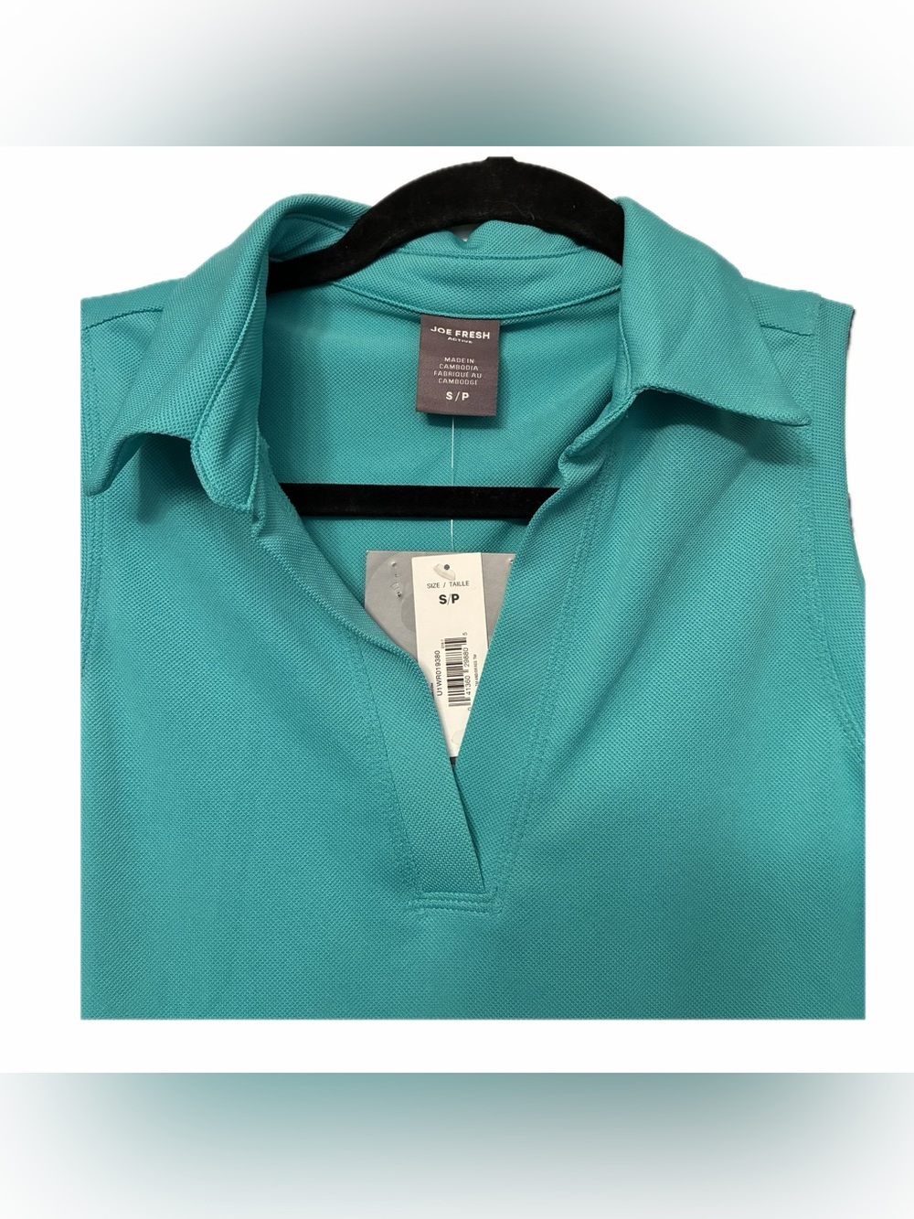 JOE FRESH NWT Active Teal Sleeveless Polo Tank Top Small Moisture Wicking Golf - Picture 14 of 16